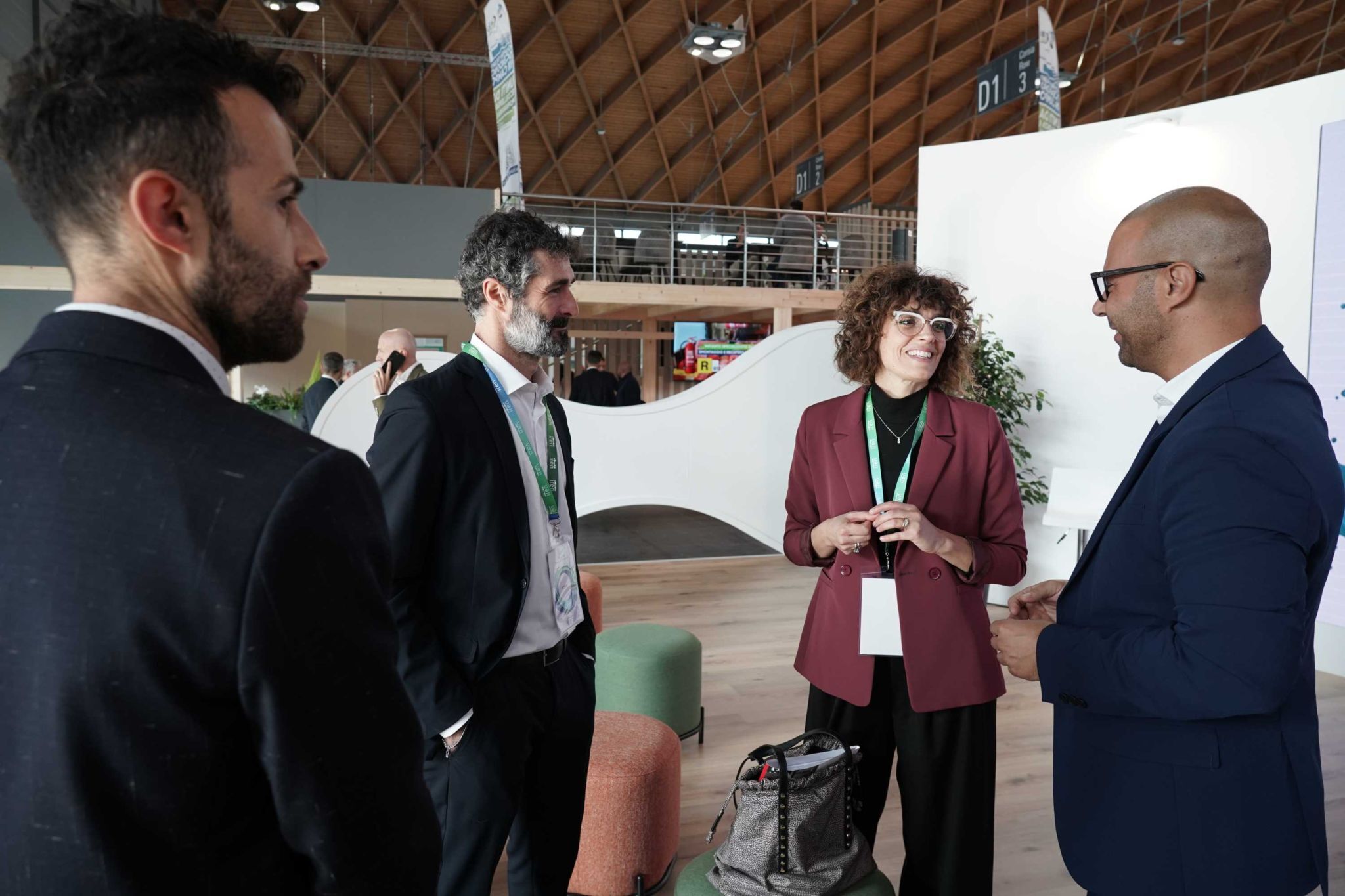 nella foto gli intervnistati del team Alfa Solutions durante l'evento di Ecomondo 2024