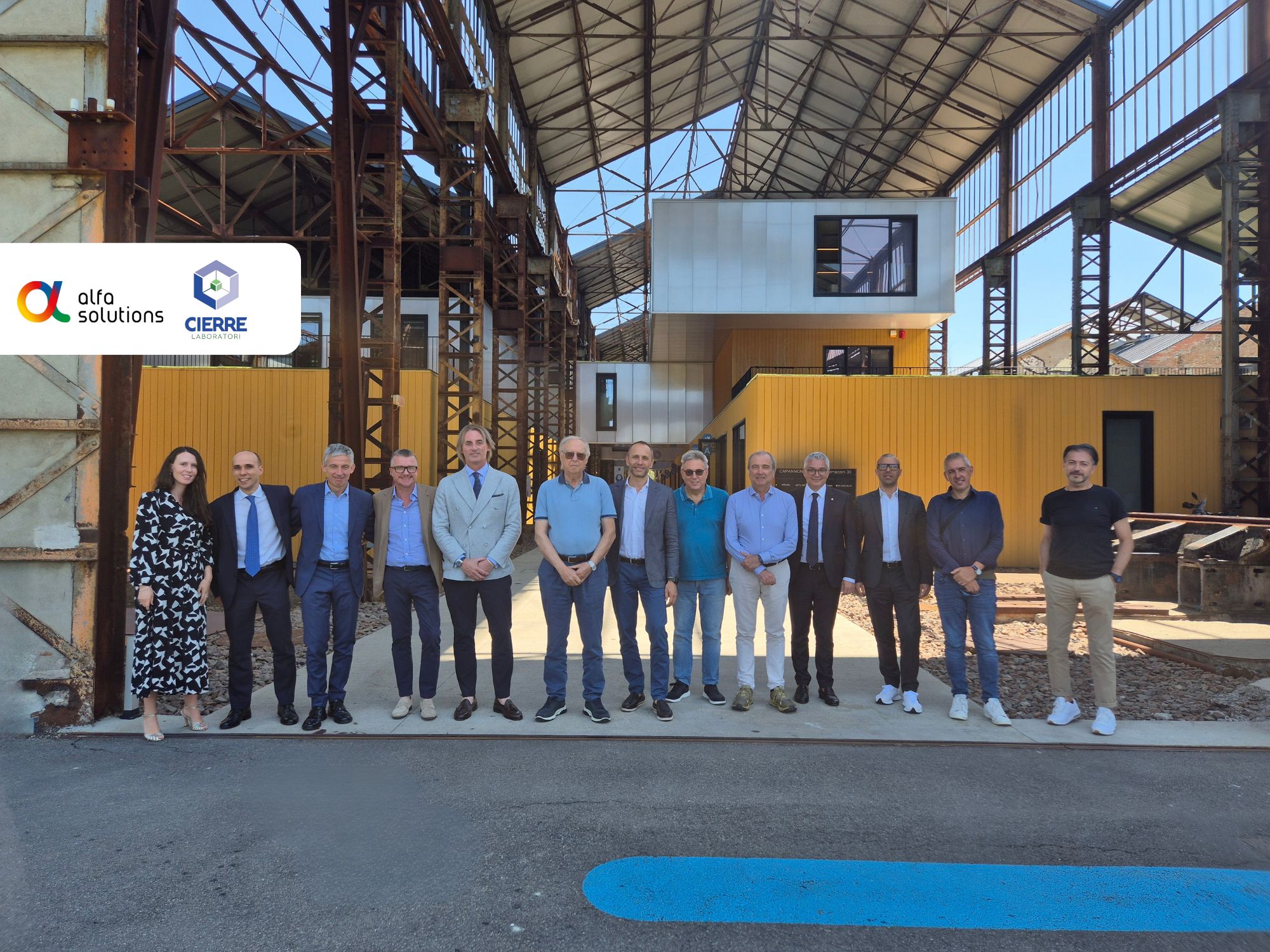 foto di gruppo della giornata di acquisizione CIERRE, presso struttura Alfa Solutions.